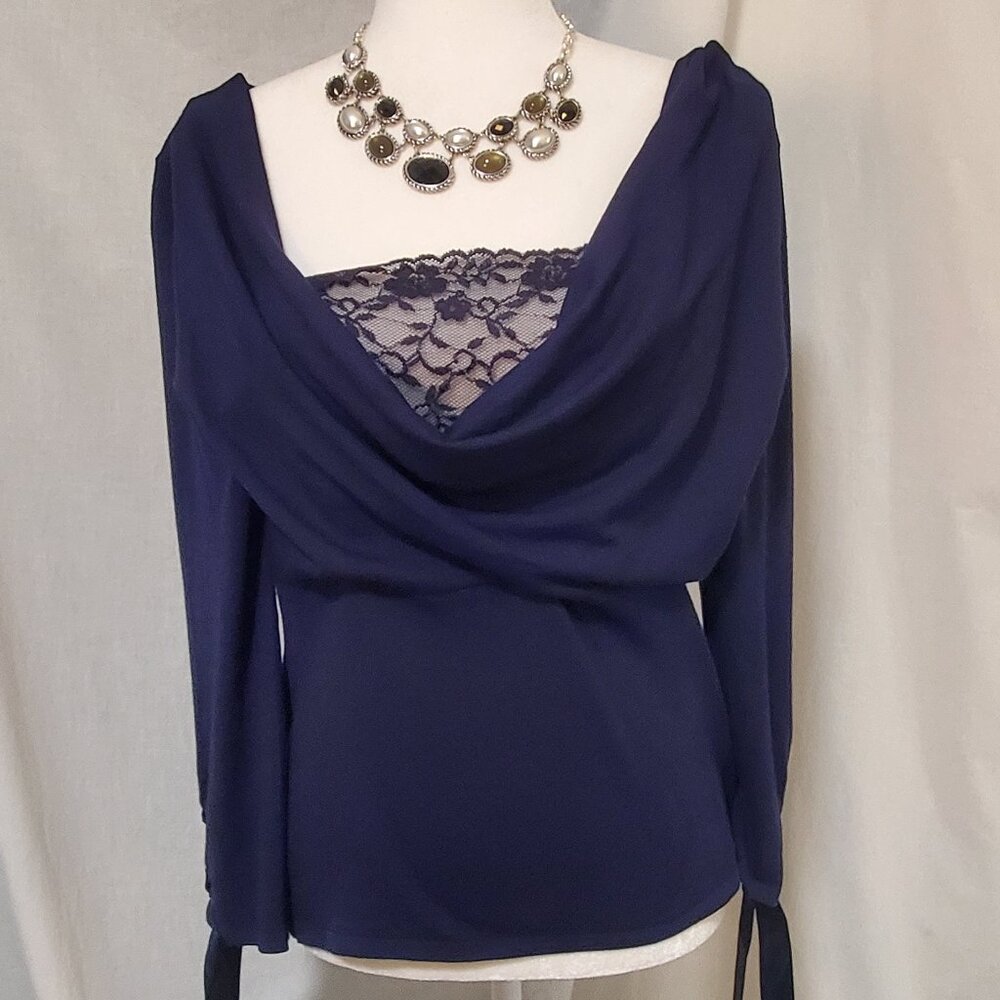 Carlisle Women's Blouse Navy Blue Large